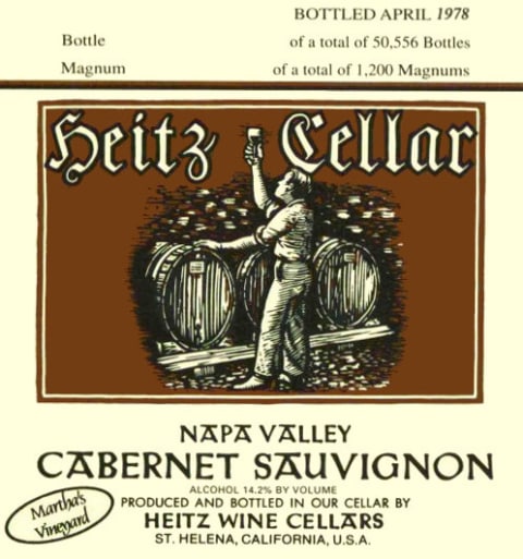 Heitz Cellar Martha's Vineyard Cabernet Sauvignon 1984 Front Label
