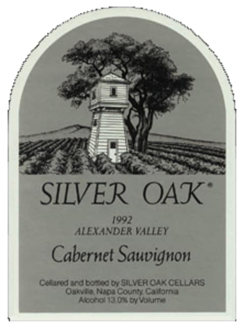 Silver Oak Alexander Valley Cabernet Sauvignon 1992 Front Label