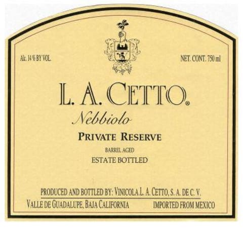 L.A. Cetto Private Reserve Nebbiolo 2013 Front Label