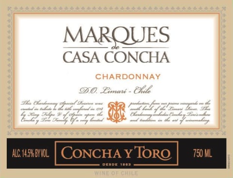 Concha y Toro Marques de Casa Concha Chardonnay 2017 Front Label