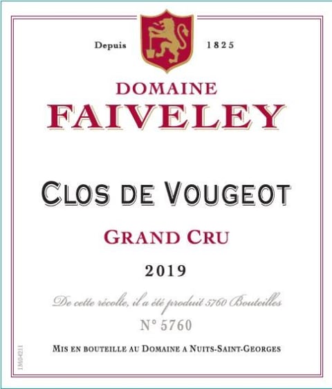 Faiveley Clos de Vougeot Grand Cru 2019 Front Label