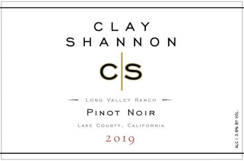 Clay Shannon Pinot Noir 2019 Front Label