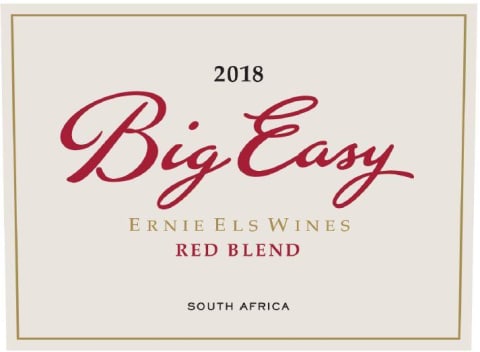Ernie Els Big Easy Red Blend 2018 Front Label