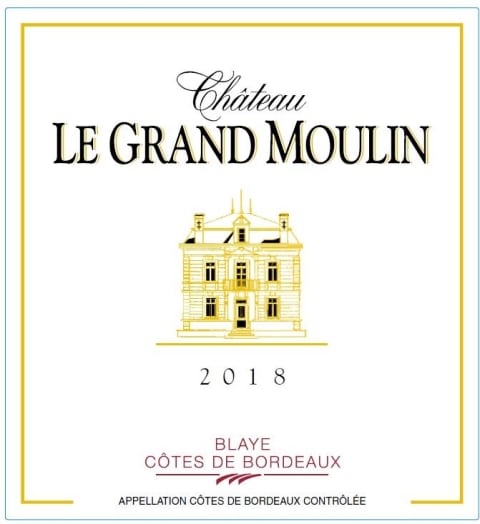 Chateau Le Grand Moulin Cotes de Bordeaux Blaye 2018 Front Label