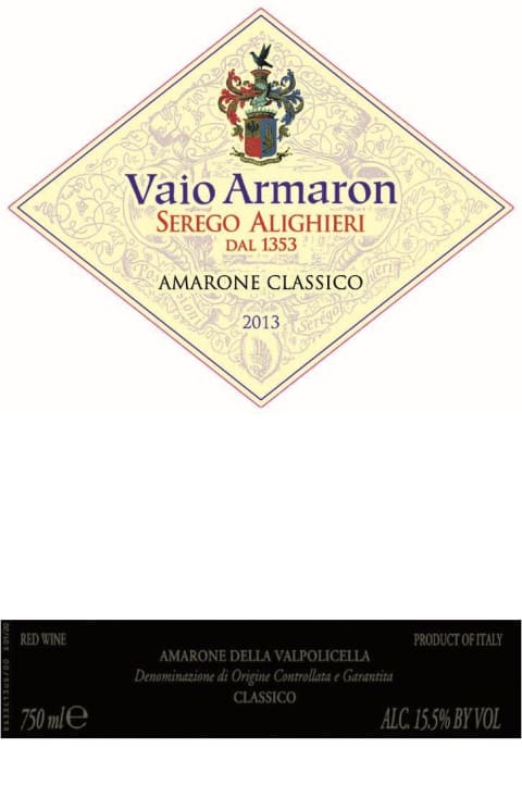 Serego Alighieri Vaio Armaron Amarone della Valpolicella Classico 2013 Front Label