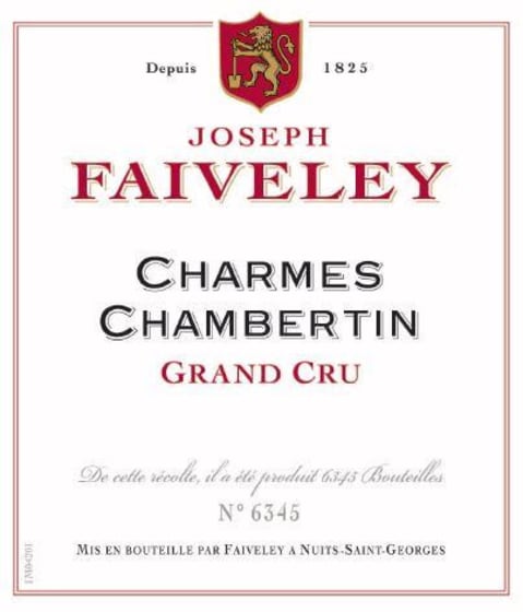 Faiveley Charmes-Chambertin Grand Cru 2018 Front Label