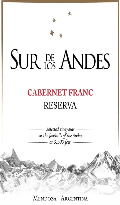 Sur de los Andes Reserva Cabernet Franc 2017 Front Label