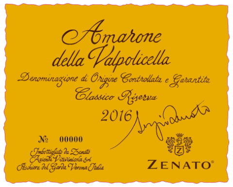 Zenato Sergio Zenato Amarone Classico della Valpolicella Riserva 2016 Front Label