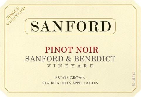 Sanford Sanford & Benedict Vineyard Pinot Noir 2017 Front Label