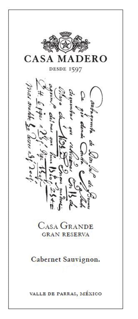 Casa Madero Gran Reserva Cabernet Sauvignon 2018 Front Label