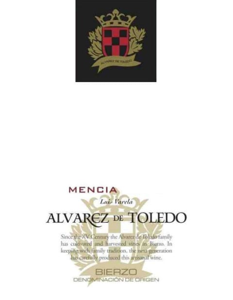 Vinos de Arganza Alvarez de Toledo Mencia 2020 Front Label