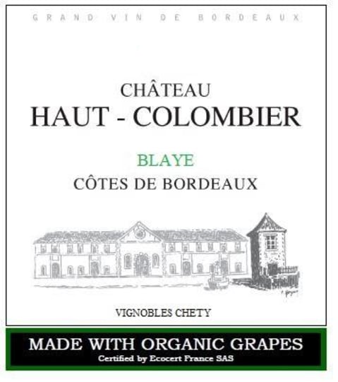 Chateau Haut-Colombier Blanc 2020 Front Label