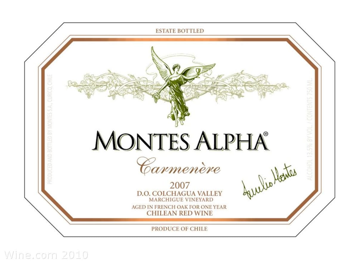 Montes Alpha Series Carmenere 2007 Front Label