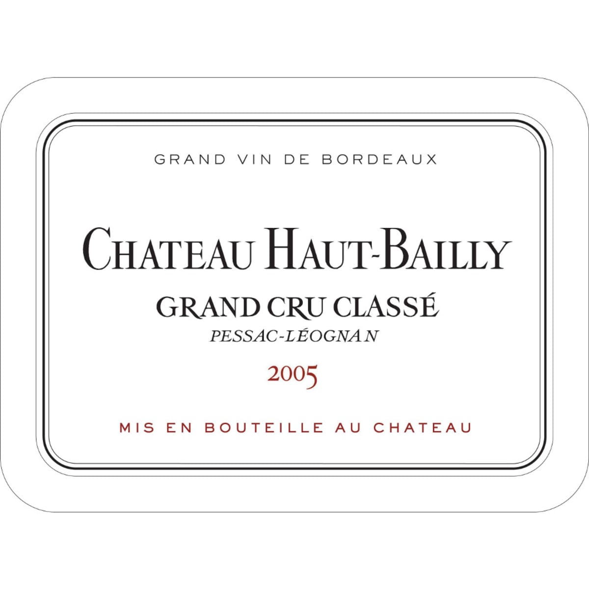 Chateau Haut-Bailly  2005 Front Label
