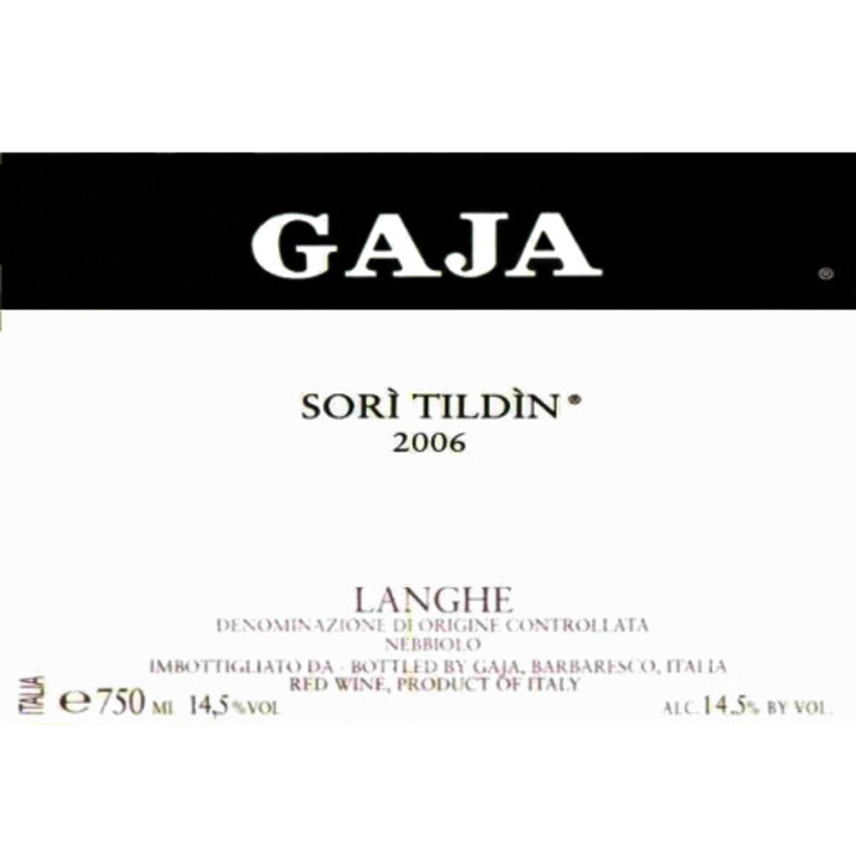 Gaja Sori Tildin 2006 Front Label