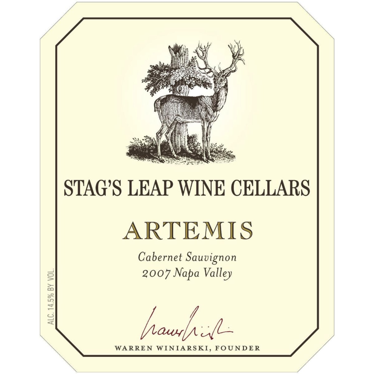 Stag's Leap Wine Cellars Artemis Cabernet Sauvignon 2007 Front Label