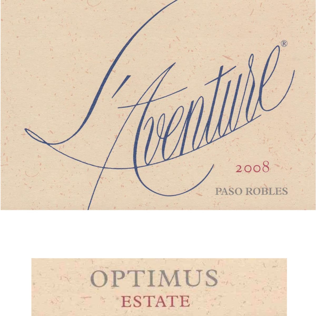 L'Aventure Optimus 2008 Front Label