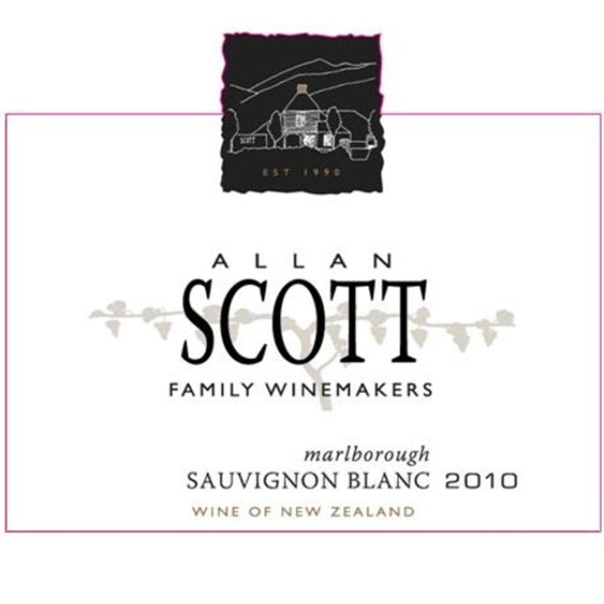 Allan Scott Marlborough Sauvignon Blanc 2010 Front Label