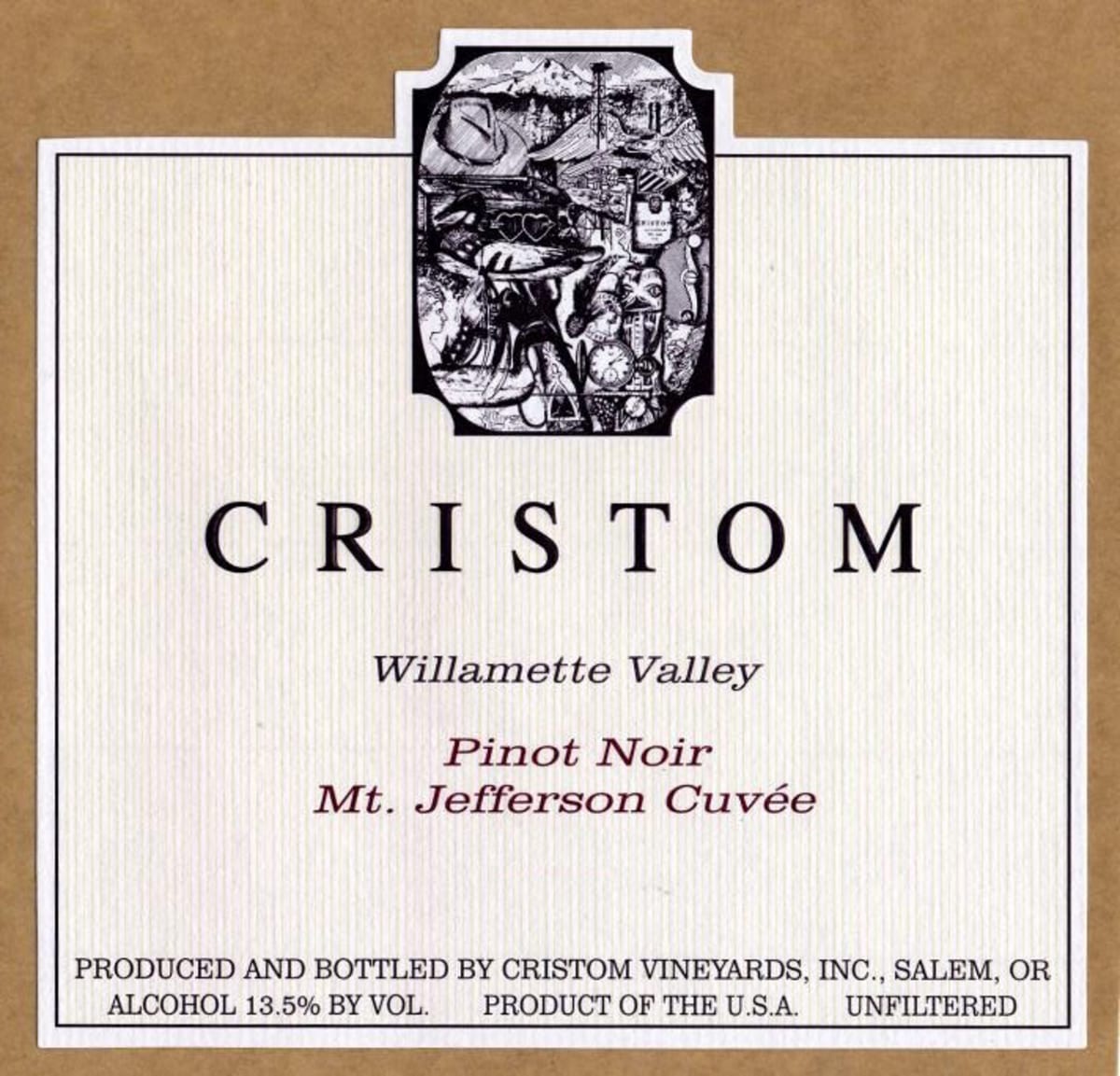 Cristom Mt. Jefferson Cuvee Pinot Noir 2008 Front Label