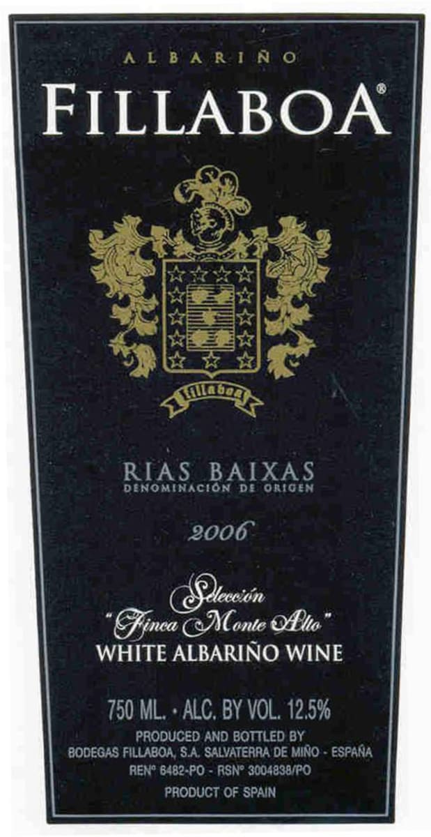 Bodegas Fillaboa Albarino Seleccion Finca Monte Alto 2006 Front Label