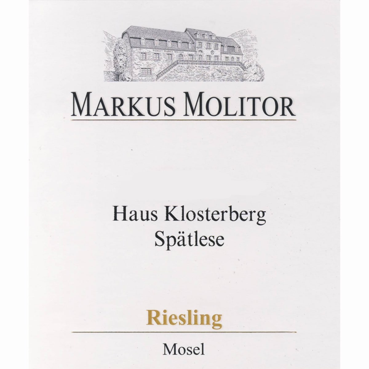 Markus Molitor Haus Klosterberg Riesling Spatlese 2010 Front Label