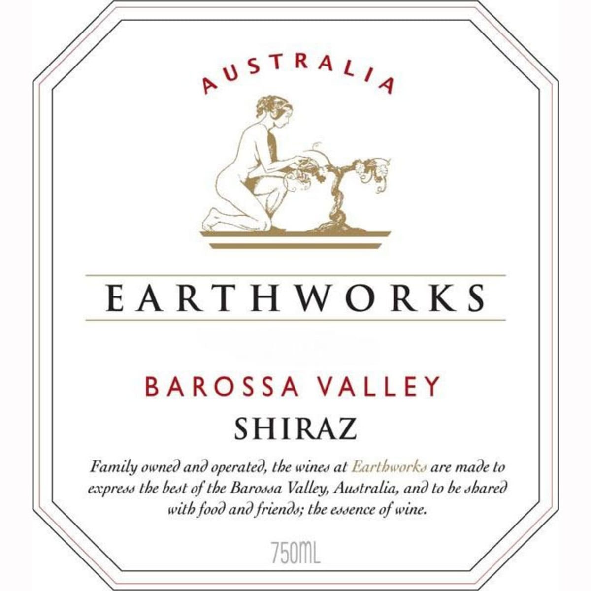 Earthworks Shiraz 2009 Front Label