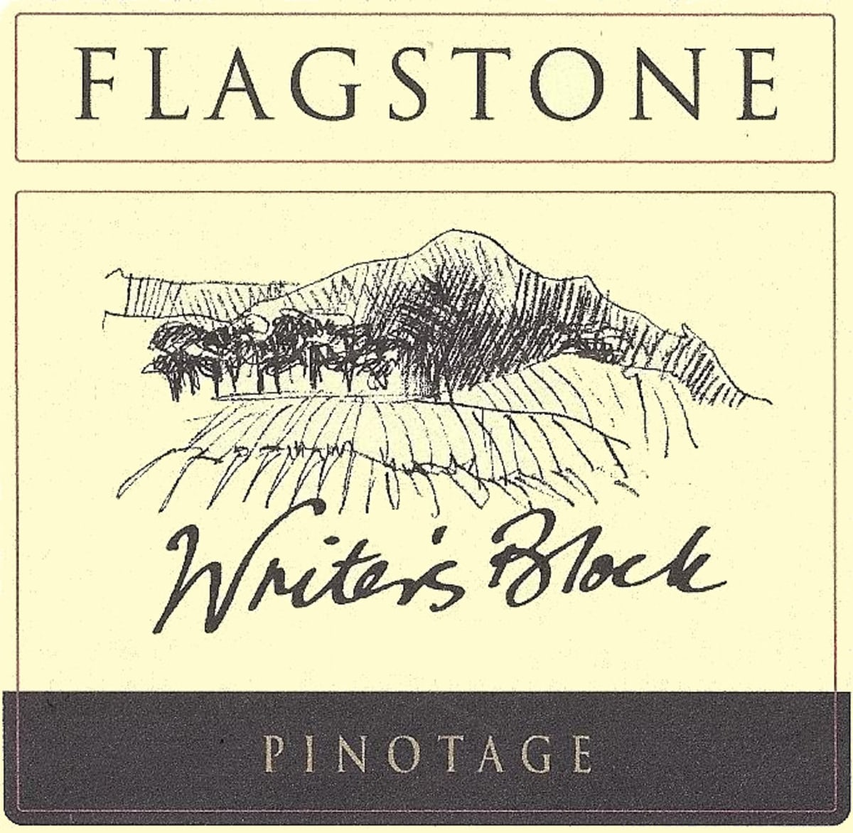 Flagstone Writer's Block Pinotage 2008 Front Label
