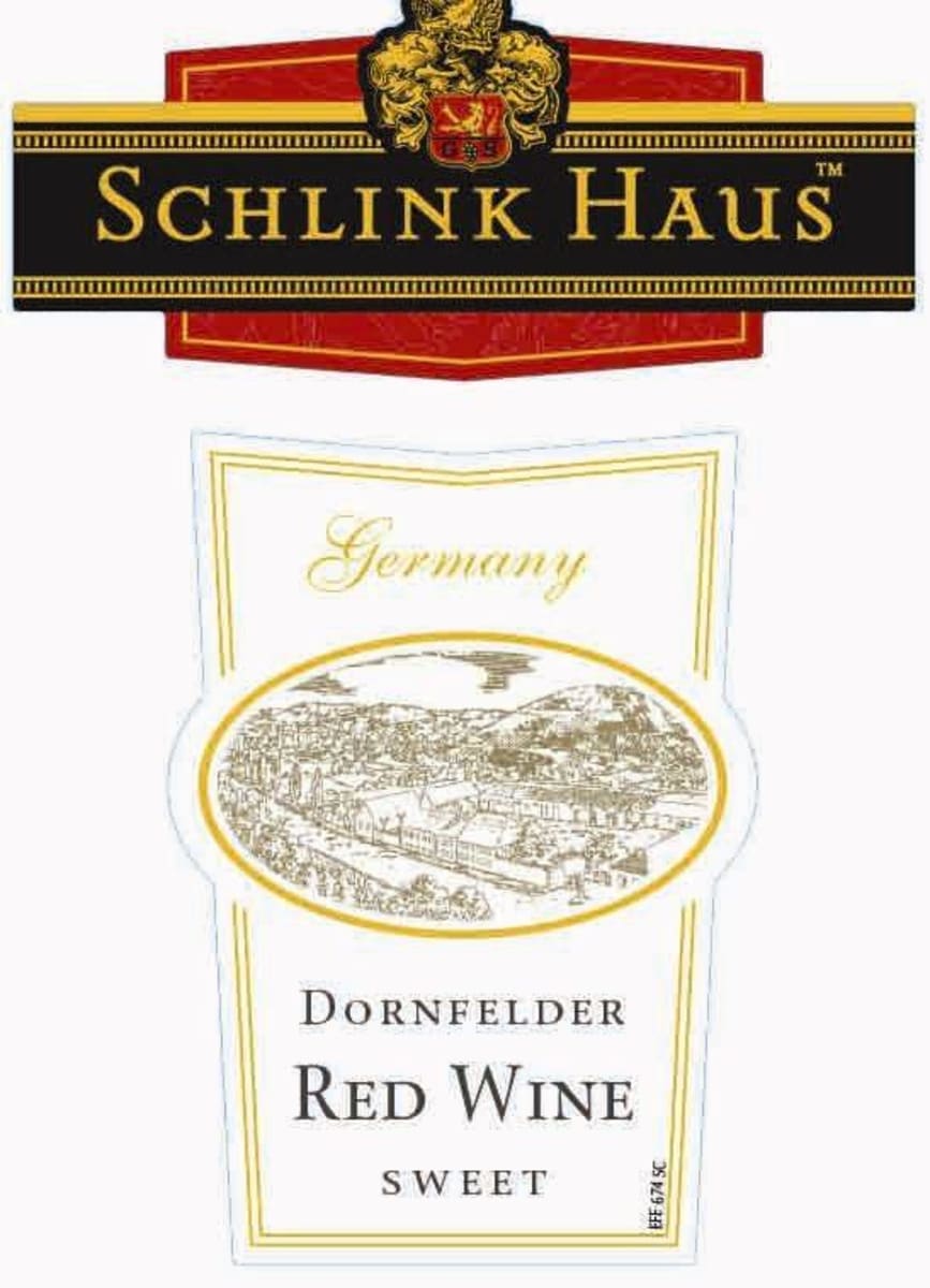 Schlink Haus Dornfelder Sweet Red Wine 2012 Front Label
