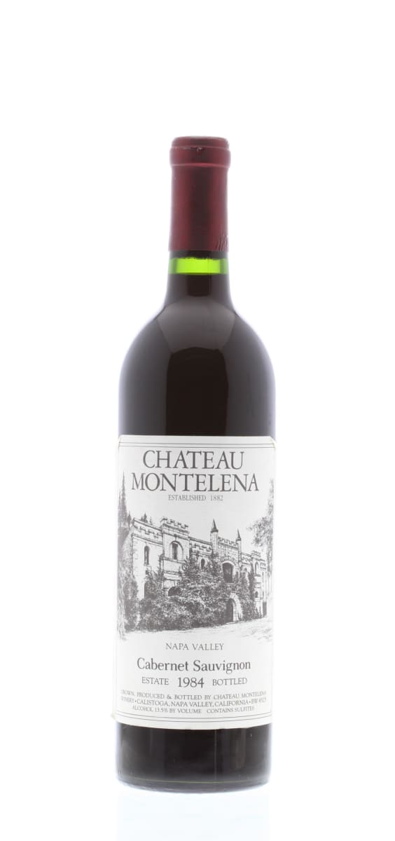 Chateau Montelena Estate Cabernet Sauvignon (torn label) 1984 Front Bottle Shot