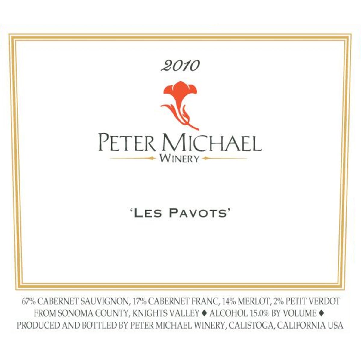 Peter Michael Les Pavots 2010 Front Label