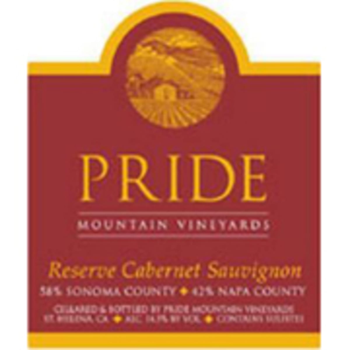 Pride Mountain Vineyards Reserve Cabernet Sauvignon 1996 Front Label