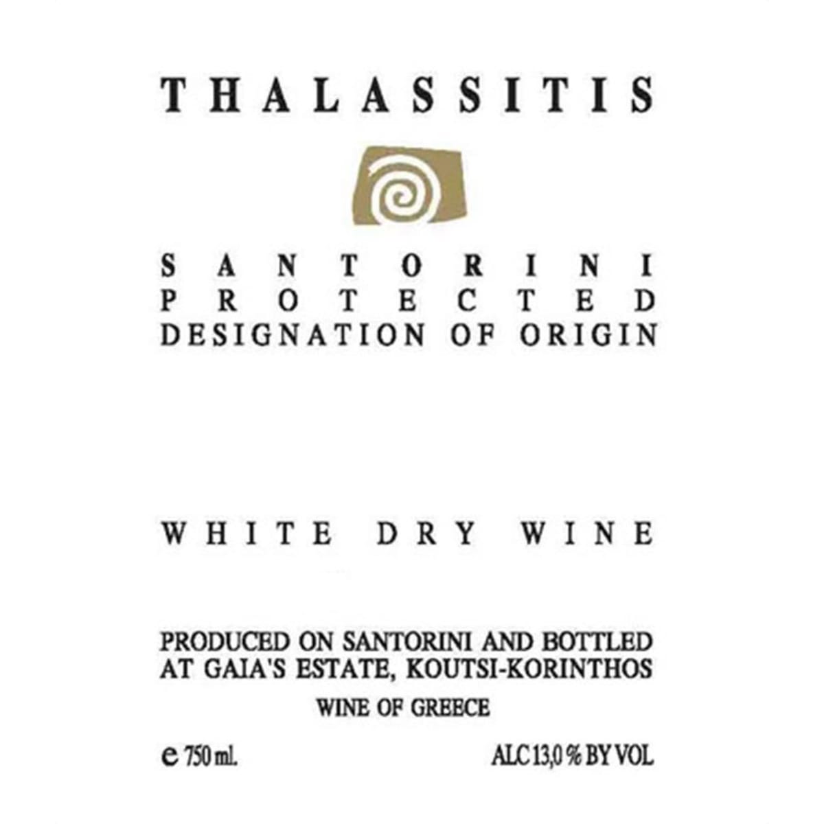 Gaia Santorini Thalassitis Assyrtiko 2013 Front Label