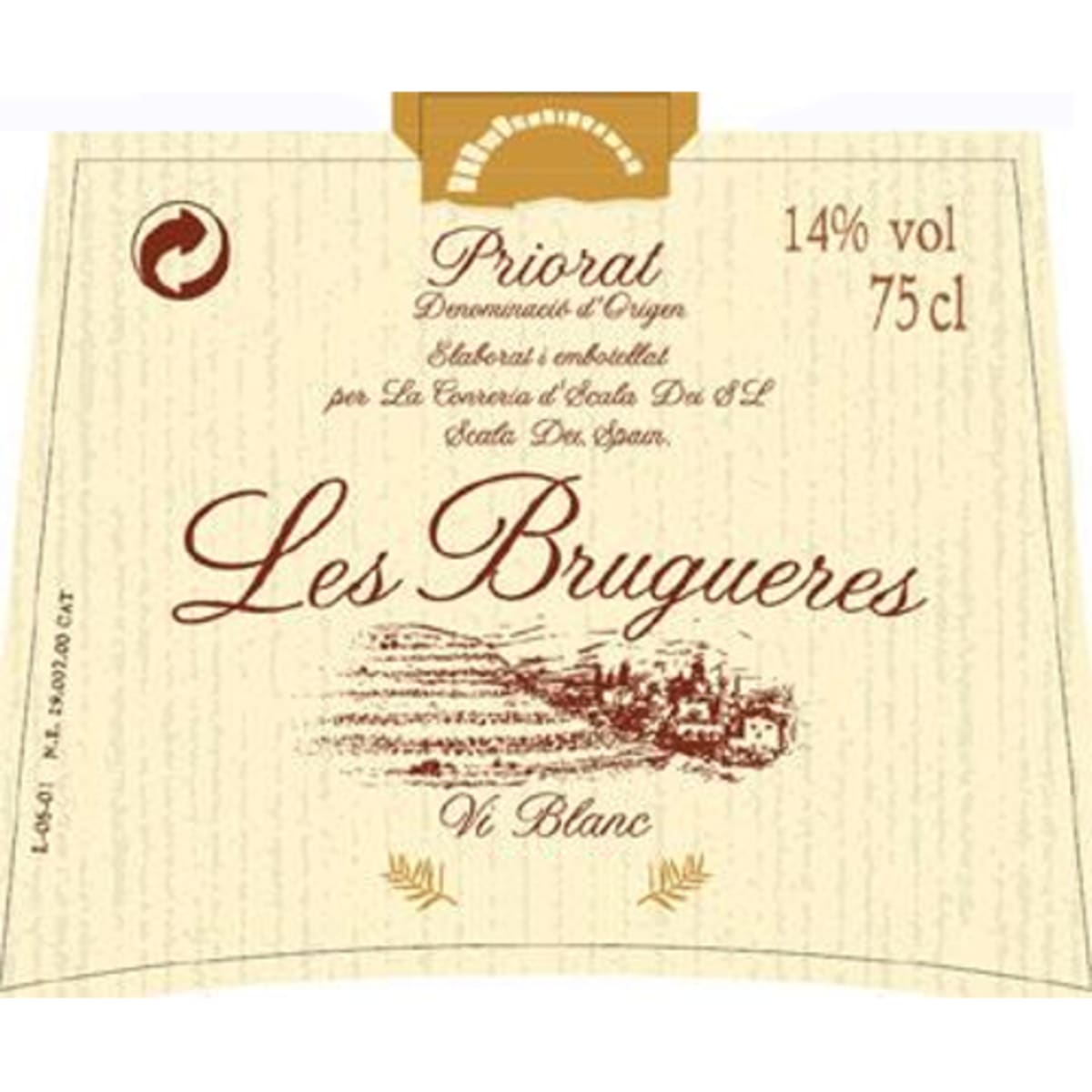 Conreria d'Scala Dei Les Brugueres 2015 Front Label