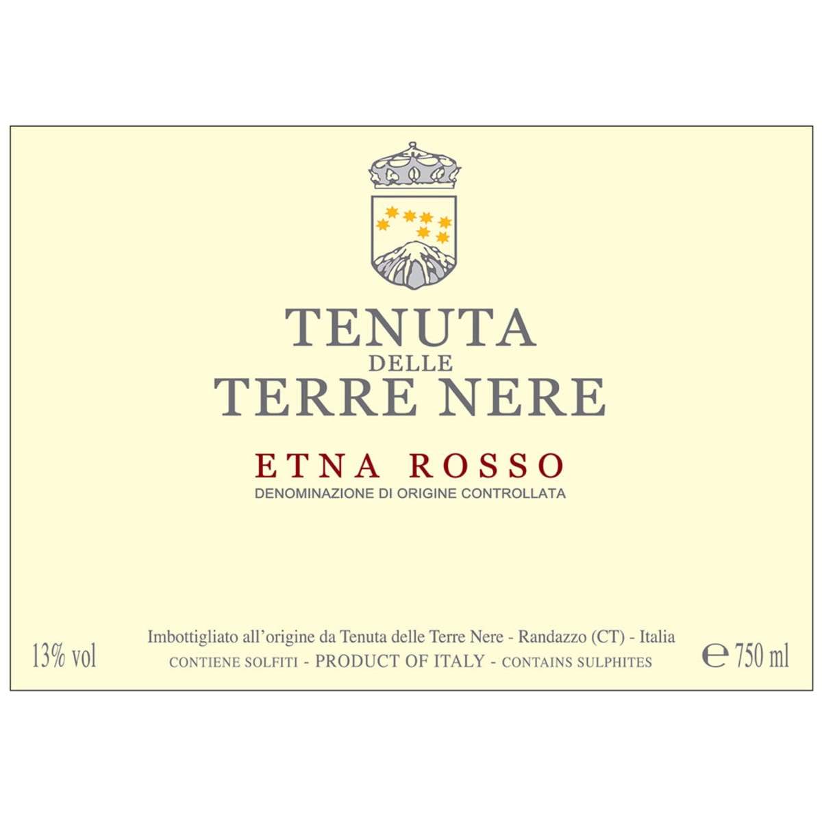 Tenuta delle Terre Nere Etna Rosso 2015 Front Label