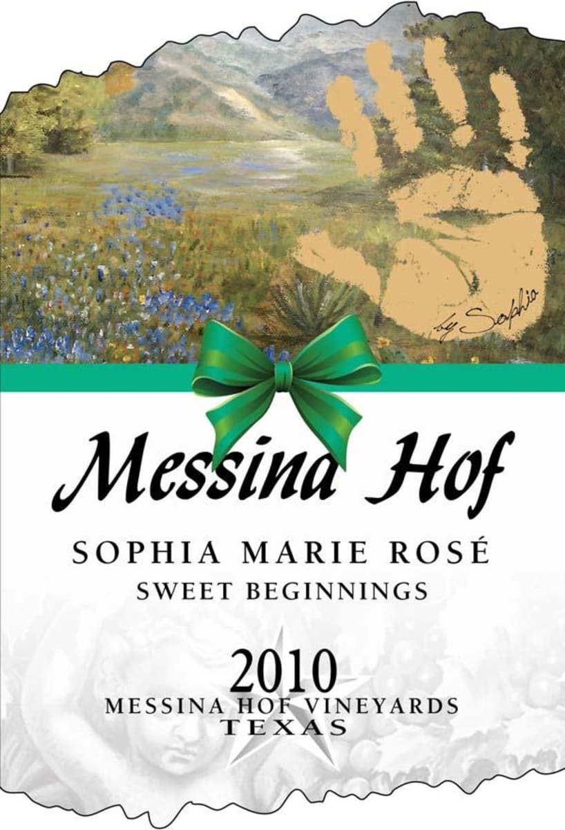 Messina Hof Sophia Marie Sweet Beginnings Rose 2010 Front Label