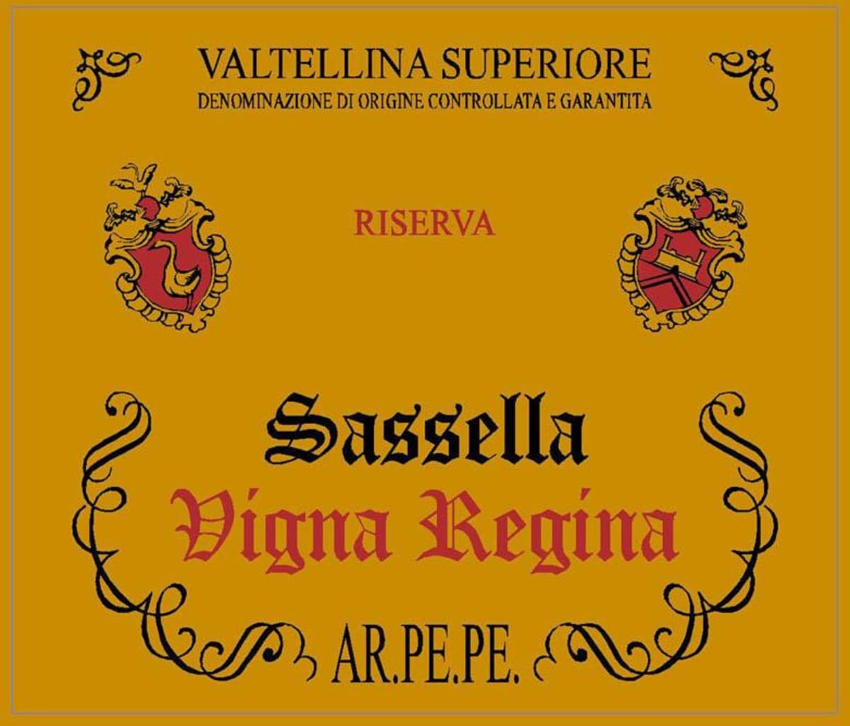 Ar. Pe. Pe. Valtellina Superiore Sassella Vigna Regina Riserva 2002 Front Label