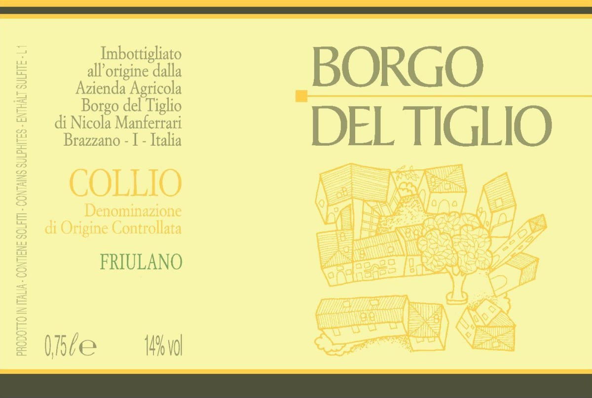 Borgo del Tiglio Collio Friulano 2012 Front Label