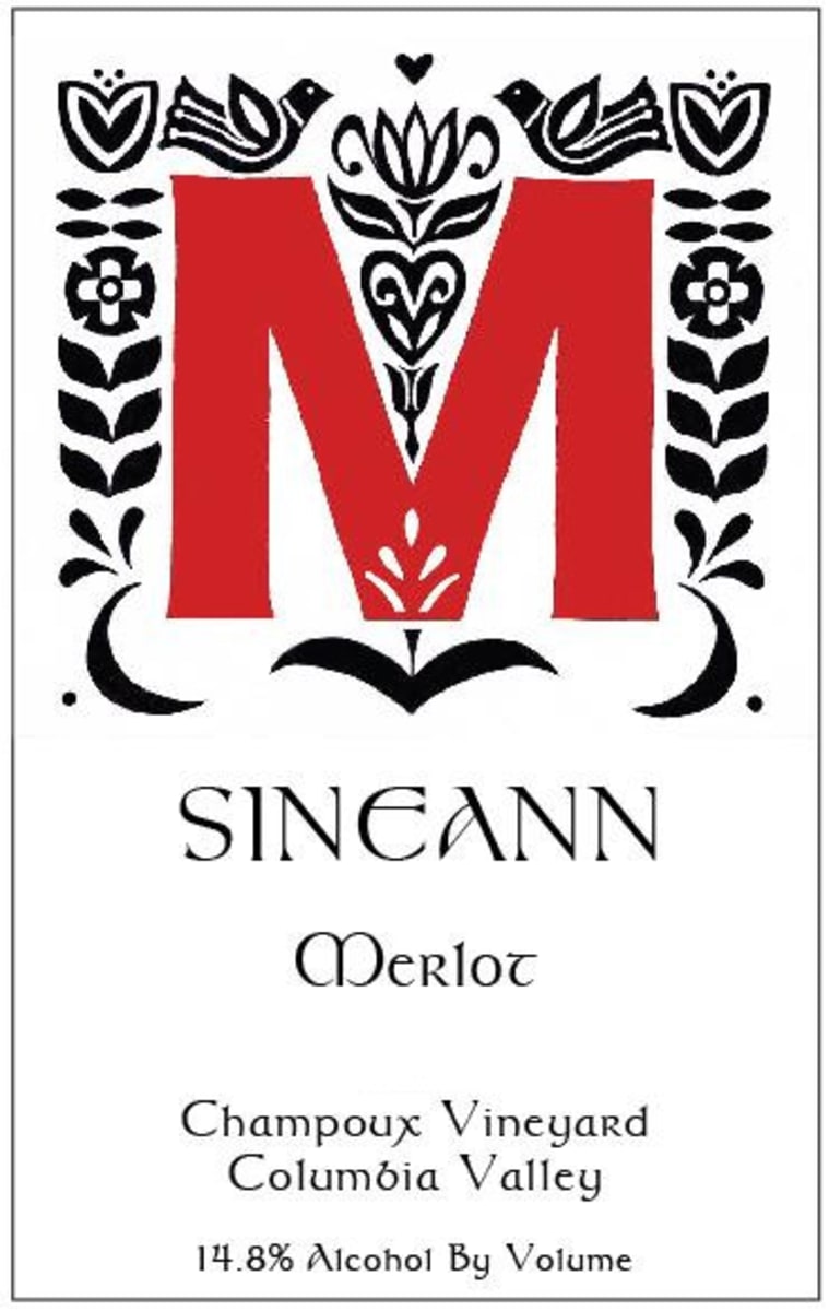 Sineann Champoux Vineyard Merlot 2013 Front Label