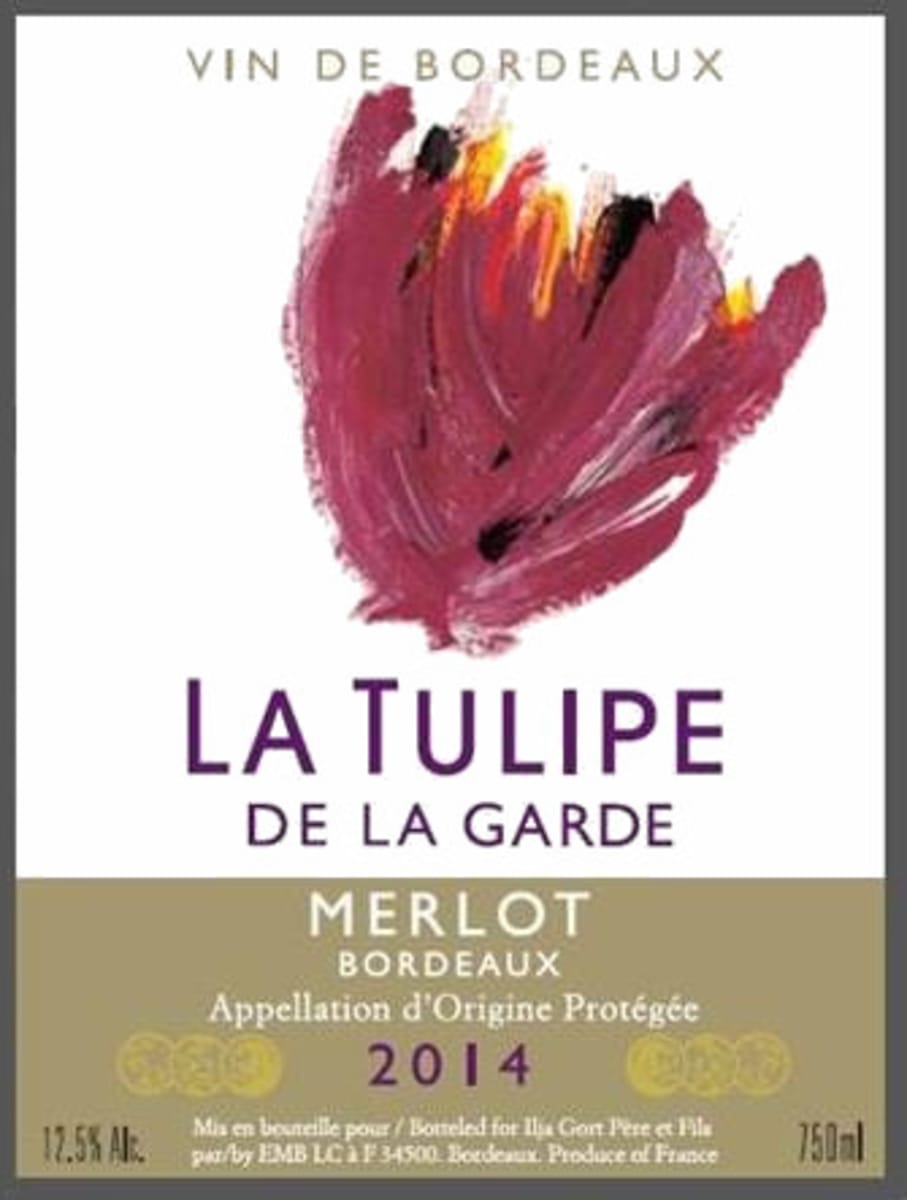 Chateau la Tulipe Bordeaux Merlot 2014 Front Label