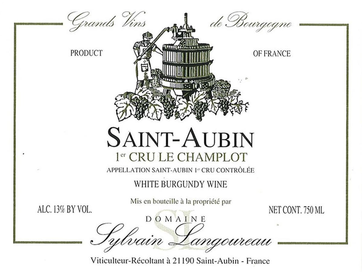 Domaine Sylvain Langoureau Saint-Aubin Le Champlot Premier Cru 2014 Front Label