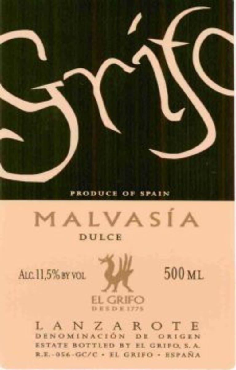 El Grifo Dulce Malvasia 2002 Front Label