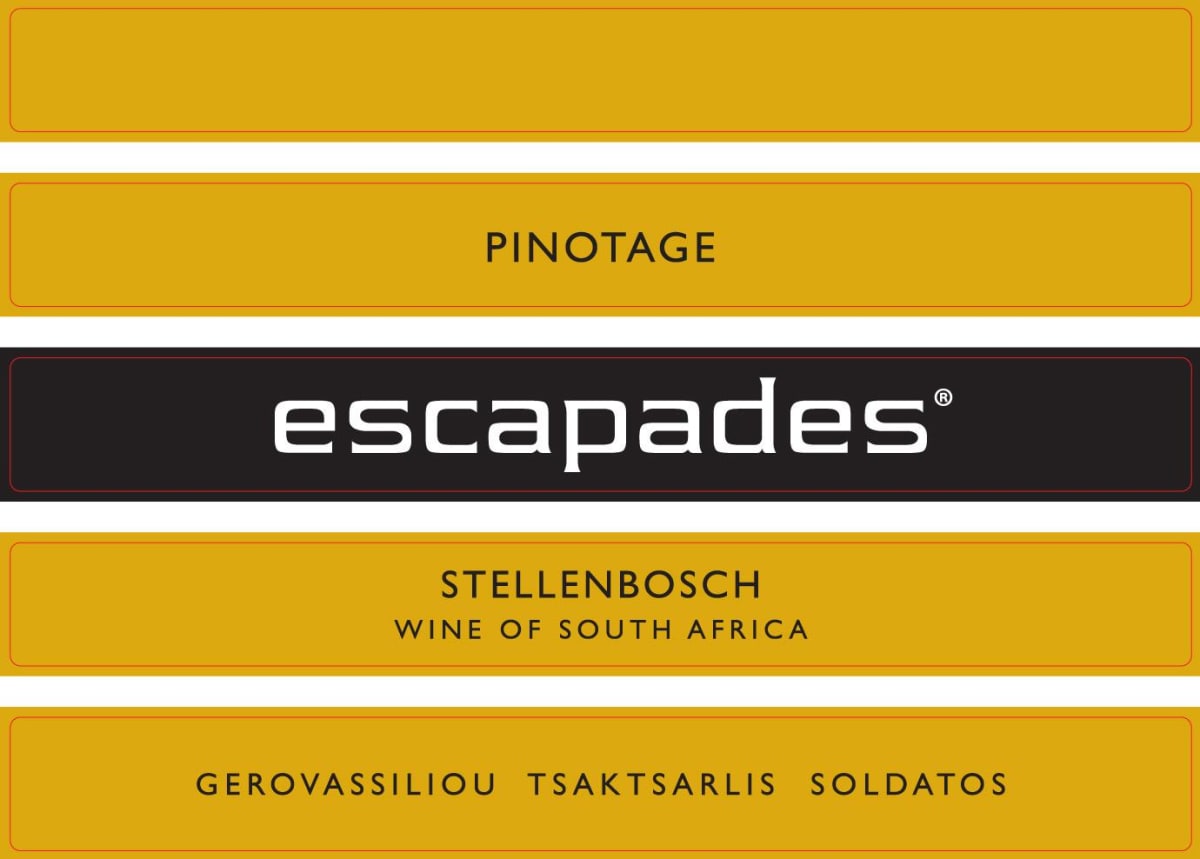 Escapade Winery Pinotage 2015 Front Label