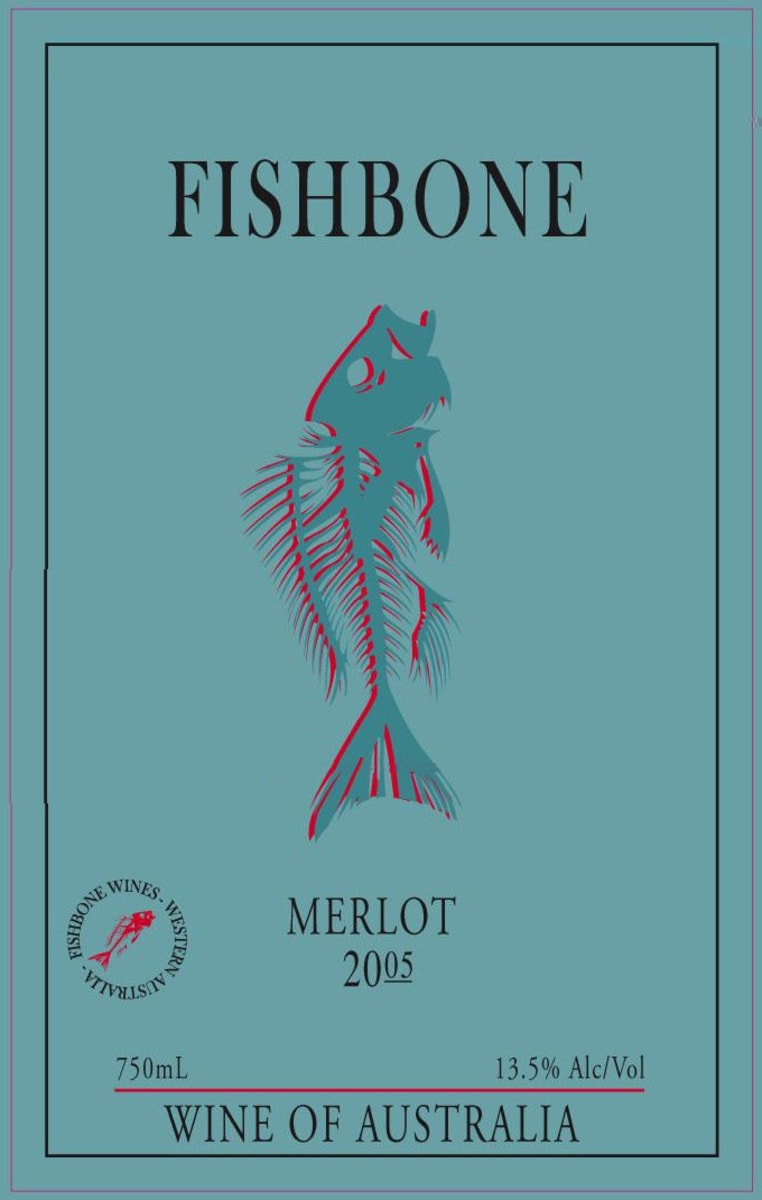 Fishbone Wines Merlot 2005 Front Label