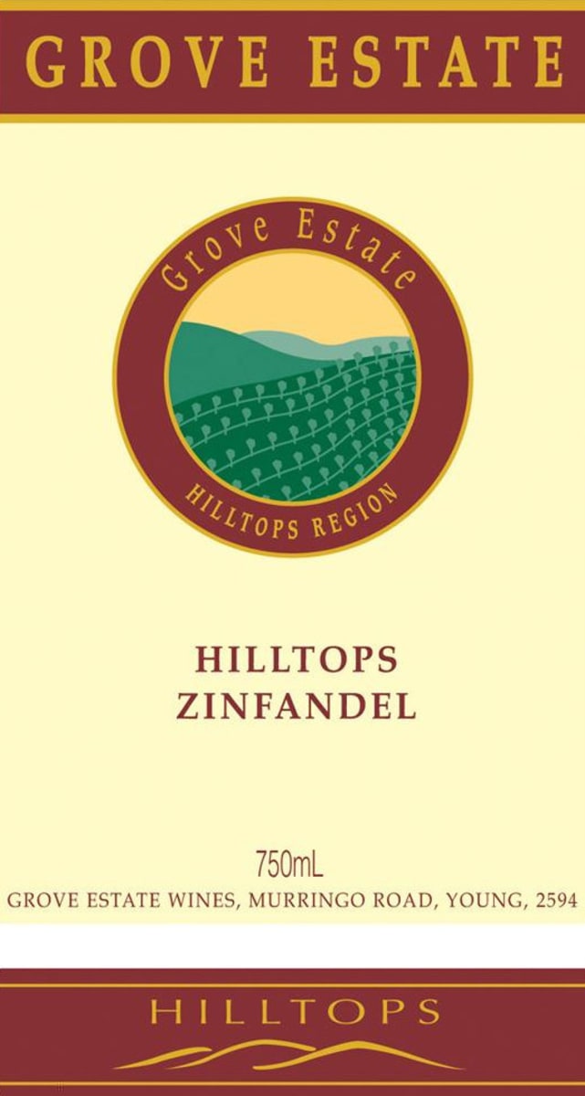 Grove Estate Wines Hilltops Zinfandel 2003 Front Label