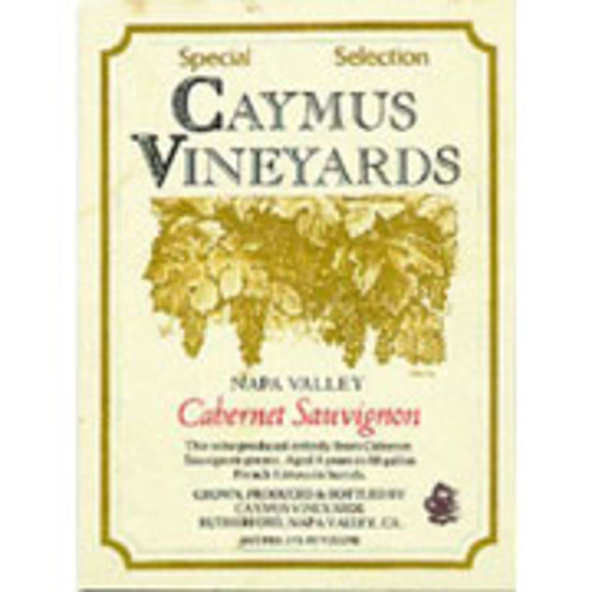 Caymus Special Selection Cabernet Sauvignon 1983 Front Label