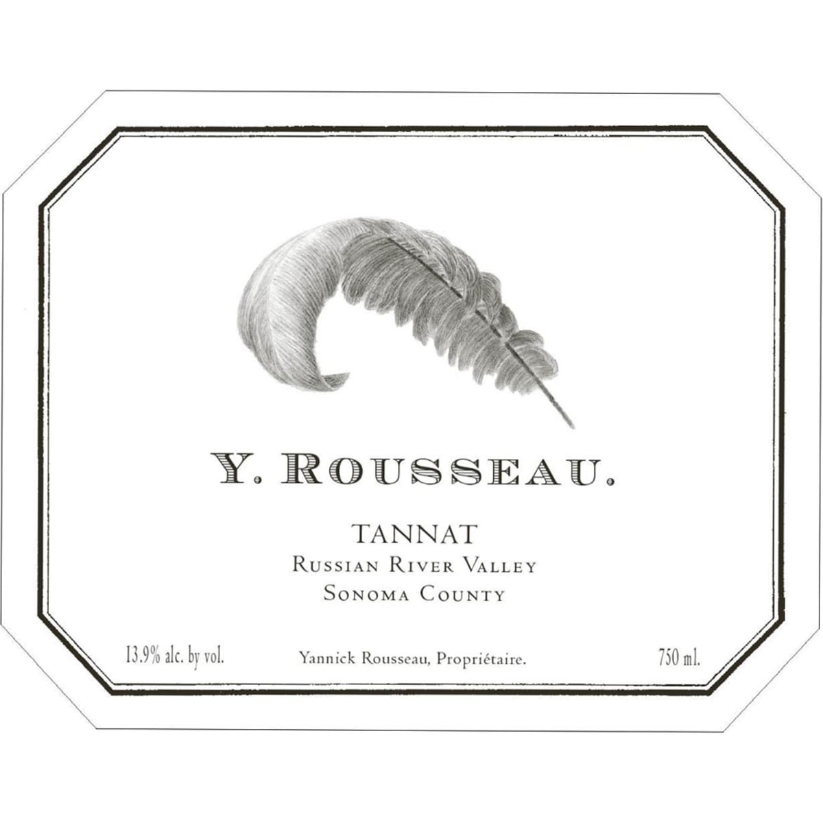 Y. Rousseau Russian River Valley Tannat 2014 Front Label