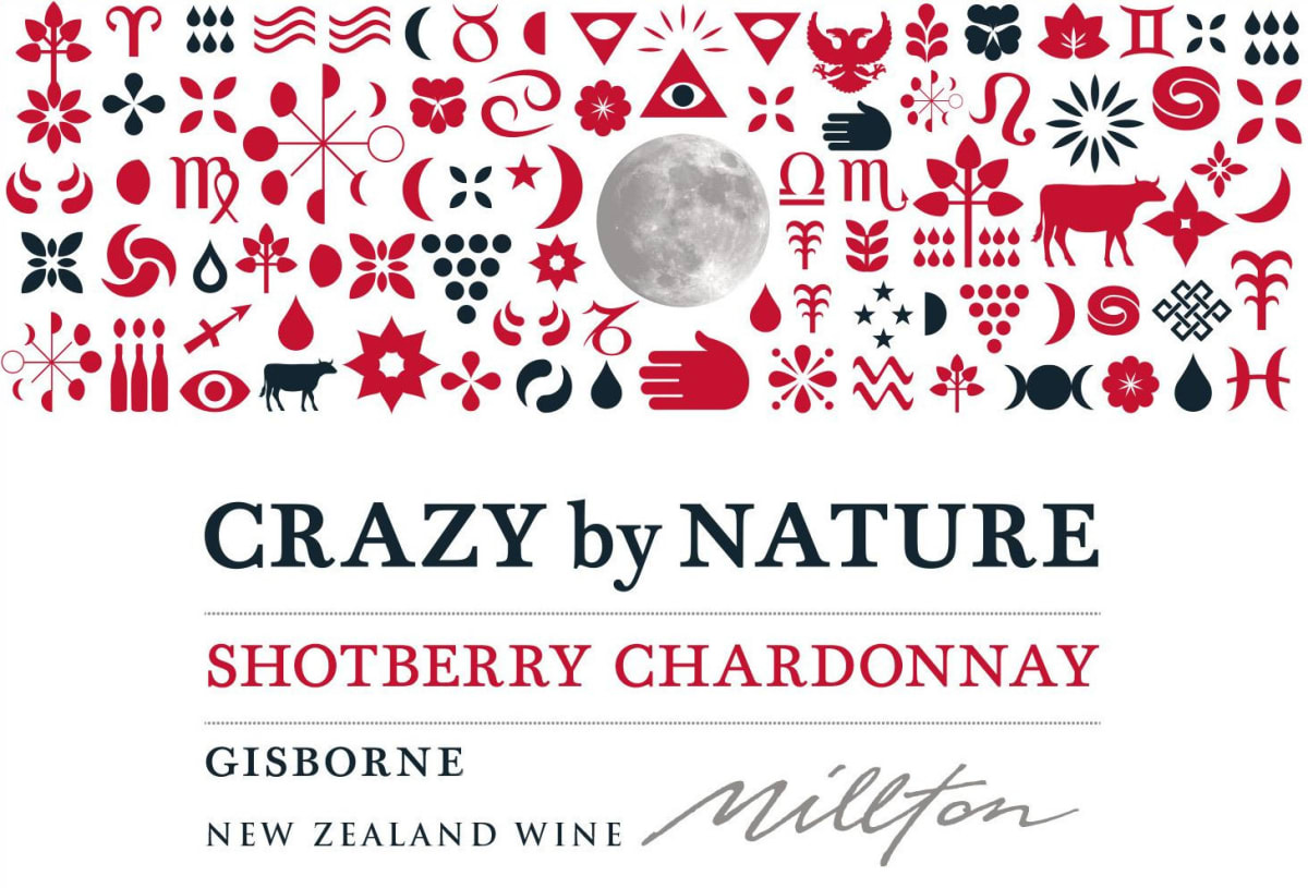 The Millton Vineyards Crazy by Nature Shotberry Chardonnay 2013 Front Label