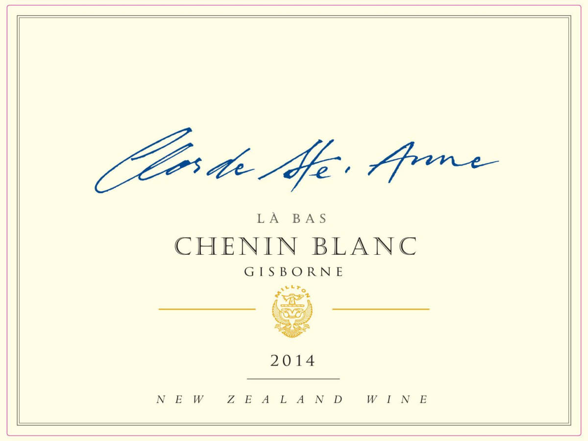 The Millton Vineyards Clos de Ste. Anne Chenin Blanc 2014 Front Label