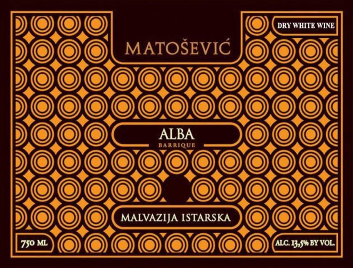 Vina Matosevic Alba Barrique Malvazija Istarska 2010 Front Label
