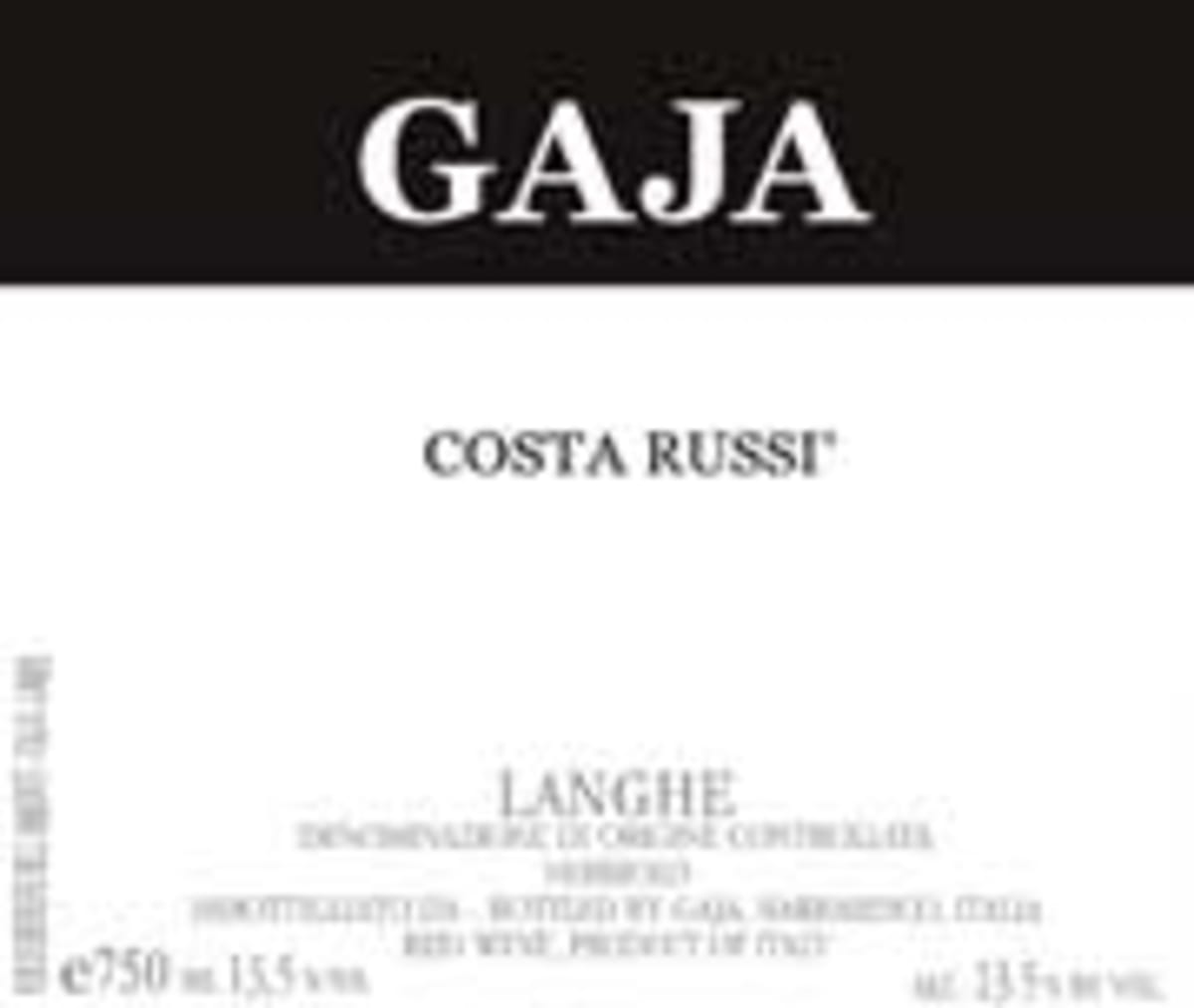 Gaja Costa Russi 1998 Front Label